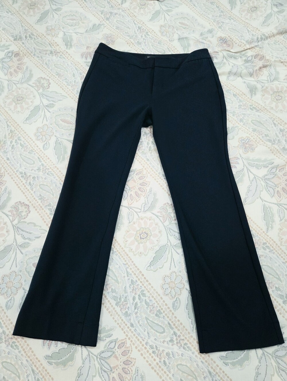 NYDJ Navy Blue Stretch Knit Trouser Pants Size 8 Petite